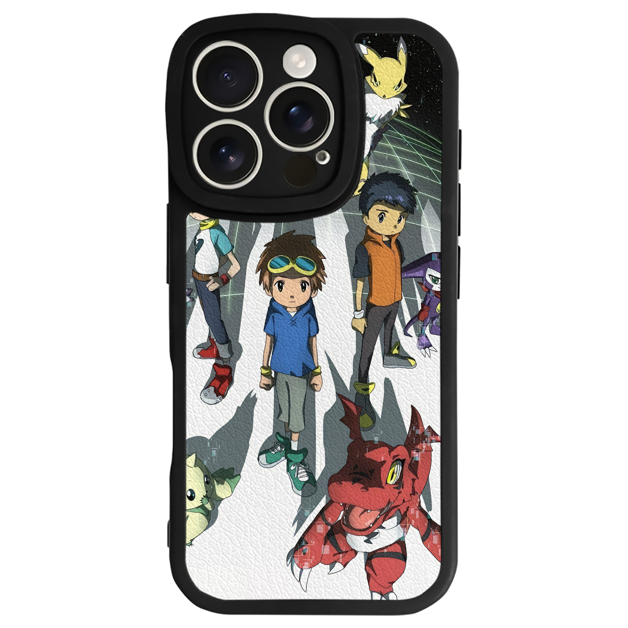 （画像用） Digimon デジタルモンスター/デジモン 【iPhone 16シリーズ対応】シリコンスマホケース（レザー調） 材質：シリコン